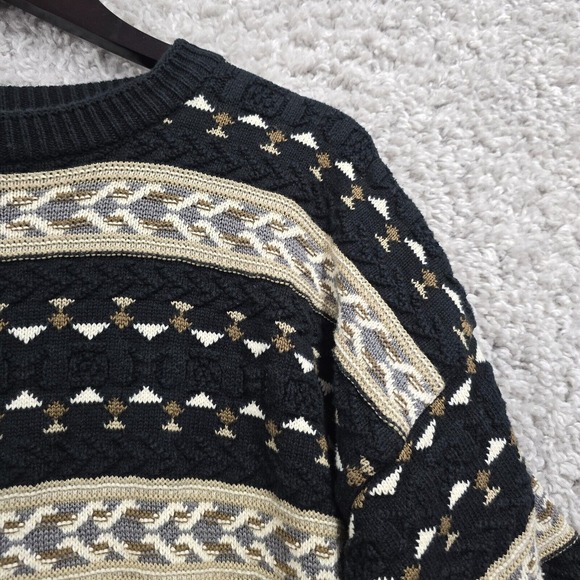 Geoffrey Beene Mens Cotton 3D Knit Sweater Size XL Grunge Retro Academia - Picture 3 of 12